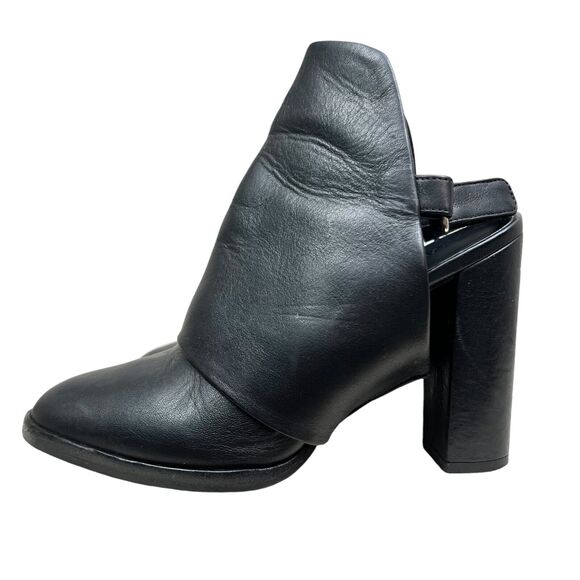 Vince Womens Booties Jody Leather Slingback Block Heel Black Sz 6M Made in Italy - Picture 3 of 7
